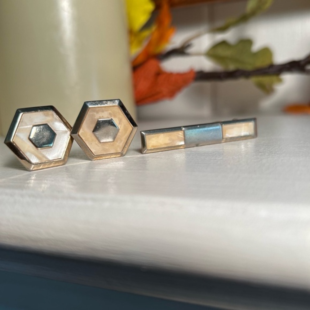Vintage Swank Cuff Links & Tie Clip